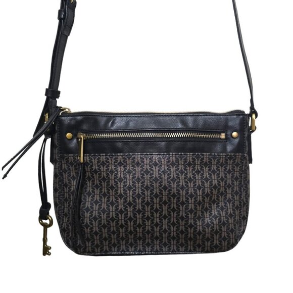 Fossil Farrah Black & Brown Crossbody Purse - Picture 2 of 16